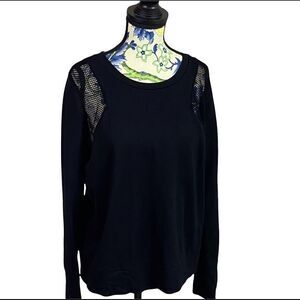 Banana Republic Black Sweatshirt with Mesh Inserts